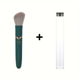 Electric Massage Stick and Beauty Vibration Massager Doubling as Makeup Blush Brush (Color: Green+ storage box)